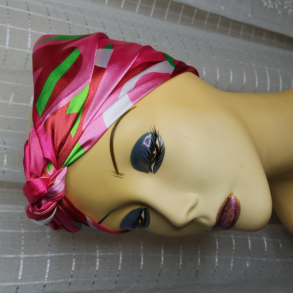 Pink Satin Groovy Vintage Y2K  Does 70's Neck or Headscarf Mark By Mark Jacobs